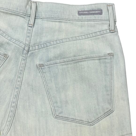 Citizens of Humanity Jean Shorts 24" Chloe High Rise Cutoff Blue/Green USA COH - Picture 10 of 13